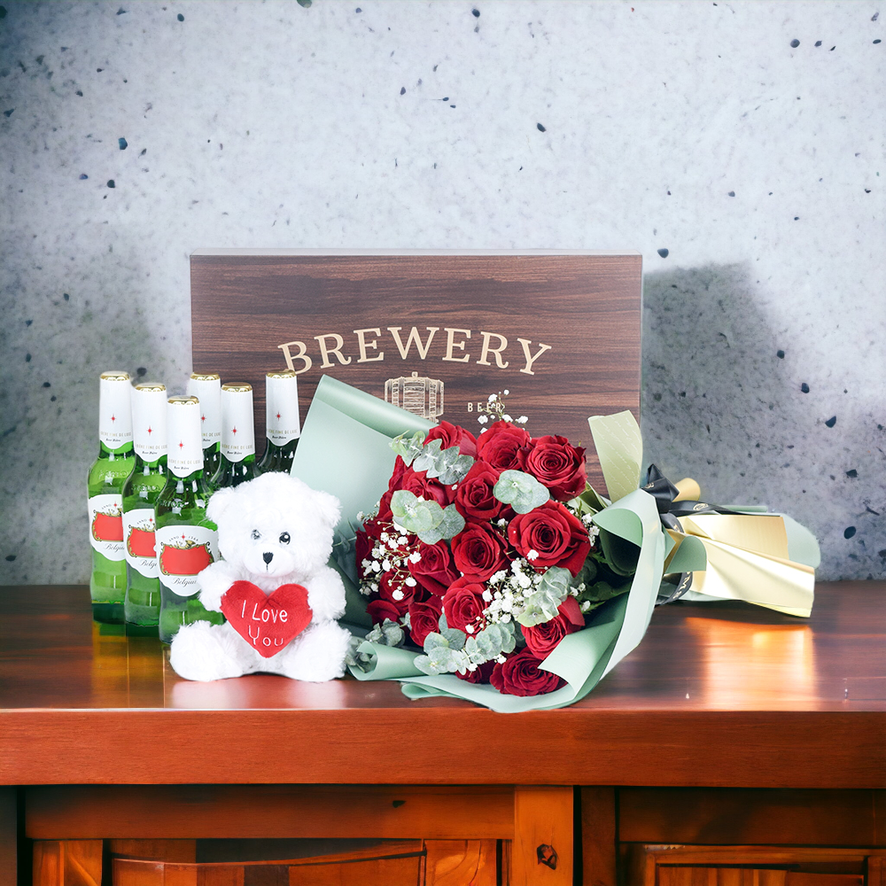 "A Special Celebration" Flowers &amp; Beer Gift